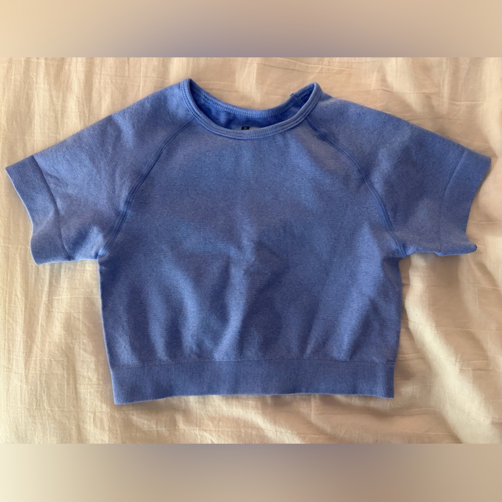 Blue Cropped Shirt and Leggings
